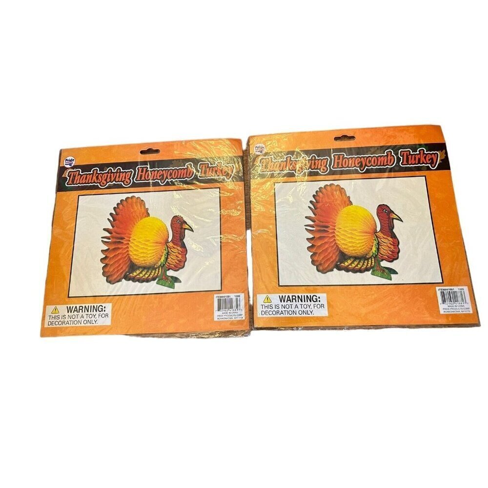 Pride VTG‎ Honeycomb Thanksgiving Turkey Centerpiece Table Decorations NEW Fall